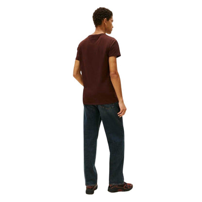 Brown - Back - Tommy Jeans Mens Embroidered Logo Loose T-Shirt