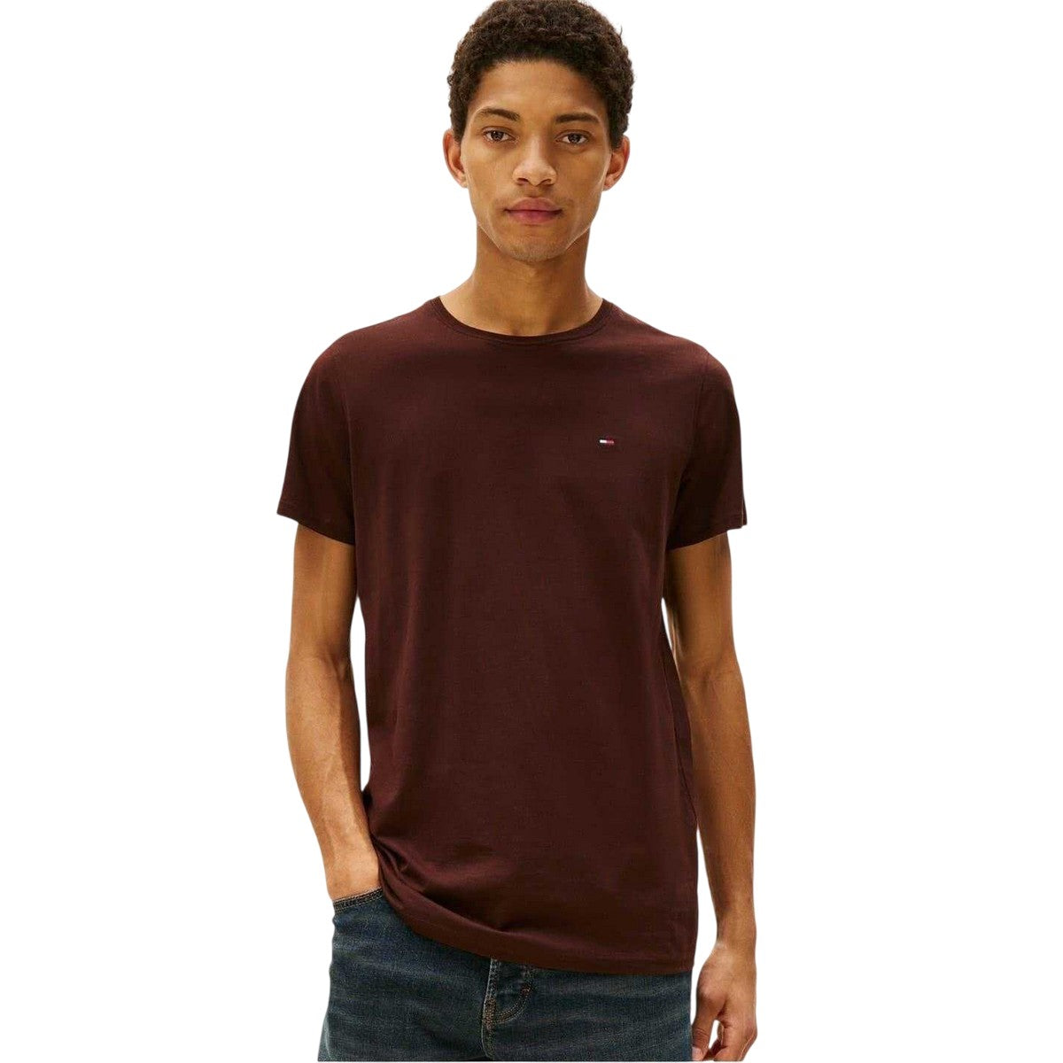 Brown - Lifestyle - Tommy Jeans Mens Embroidered Logo Loose T-Shirt