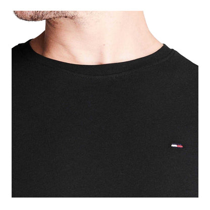 Black - Side - Tommy Jeans Mens Embroidered Logo Loose T-Shirt