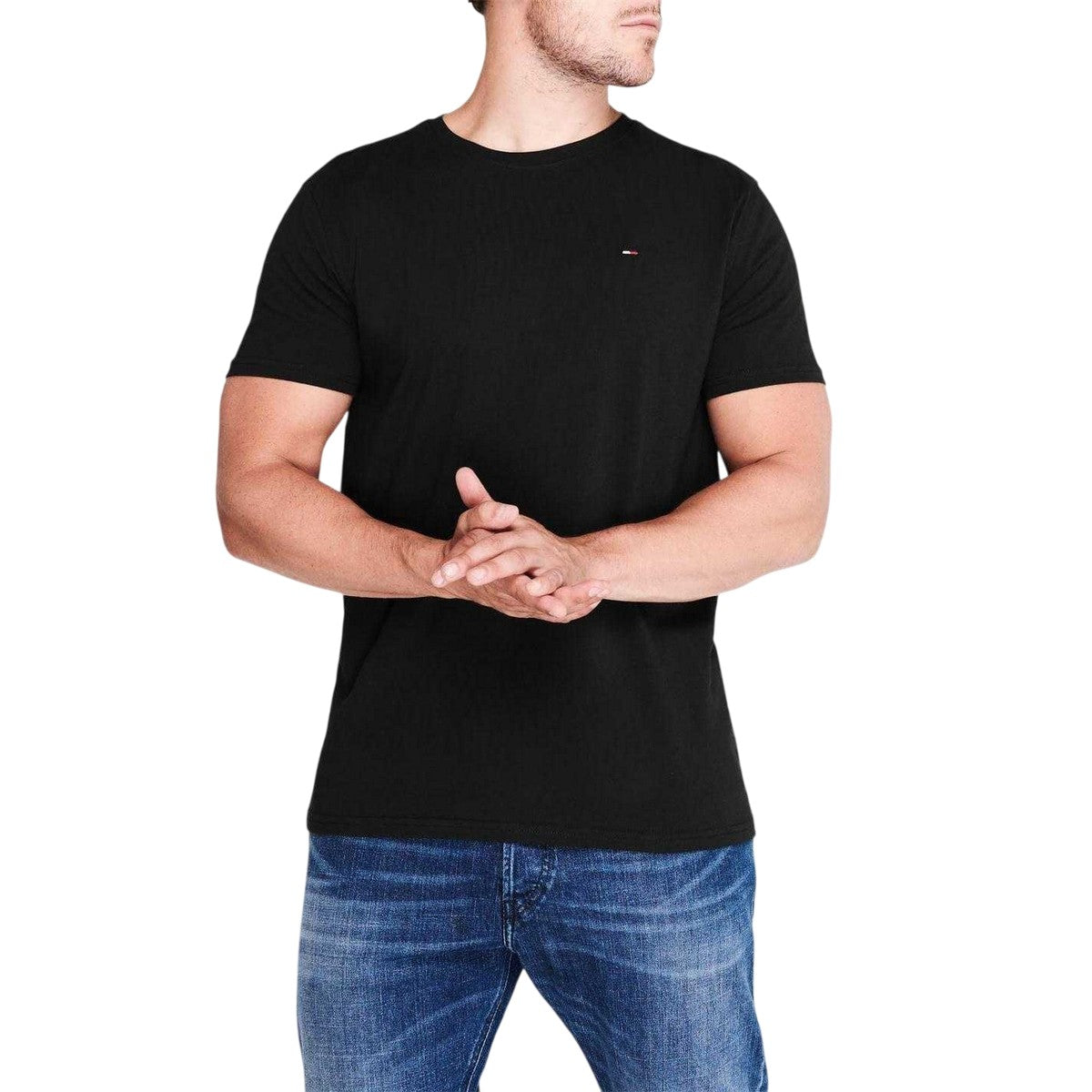 Black - Lifestyle - Tommy Jeans Mens Embroidered Logo Loose T-Shirt