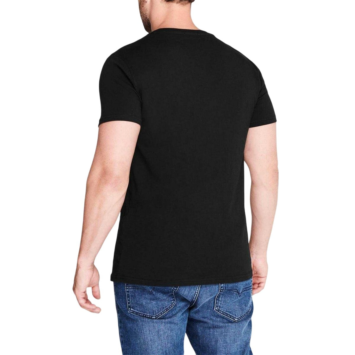 Black - Pack Shot - Tommy Jeans Mens Embroidered Logo Loose T-Shirt