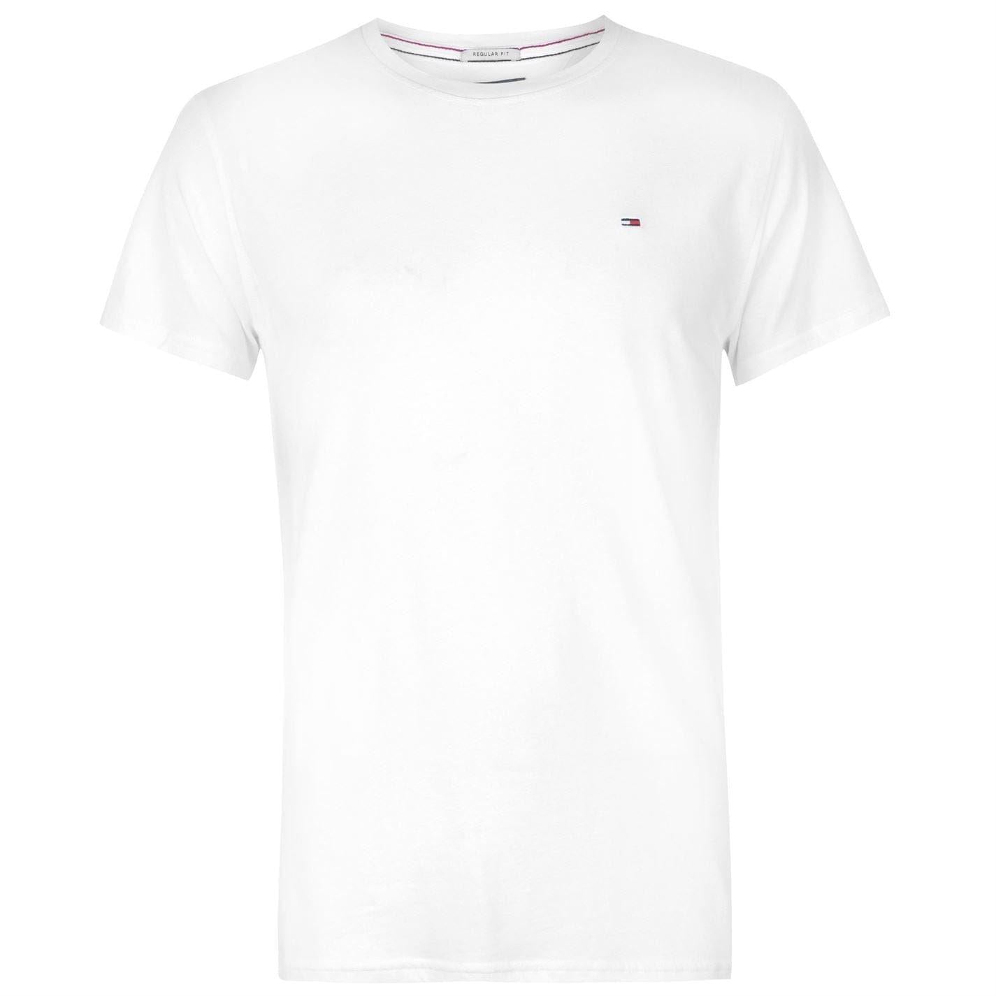 White - Front - Tommy Jeans Mens Embroidered Logo Loose T-Shirt