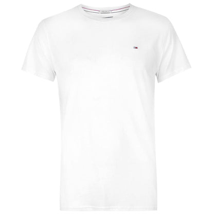 White - Front - Tommy Jeans Mens Embroidered Logo Loose T-Shirt