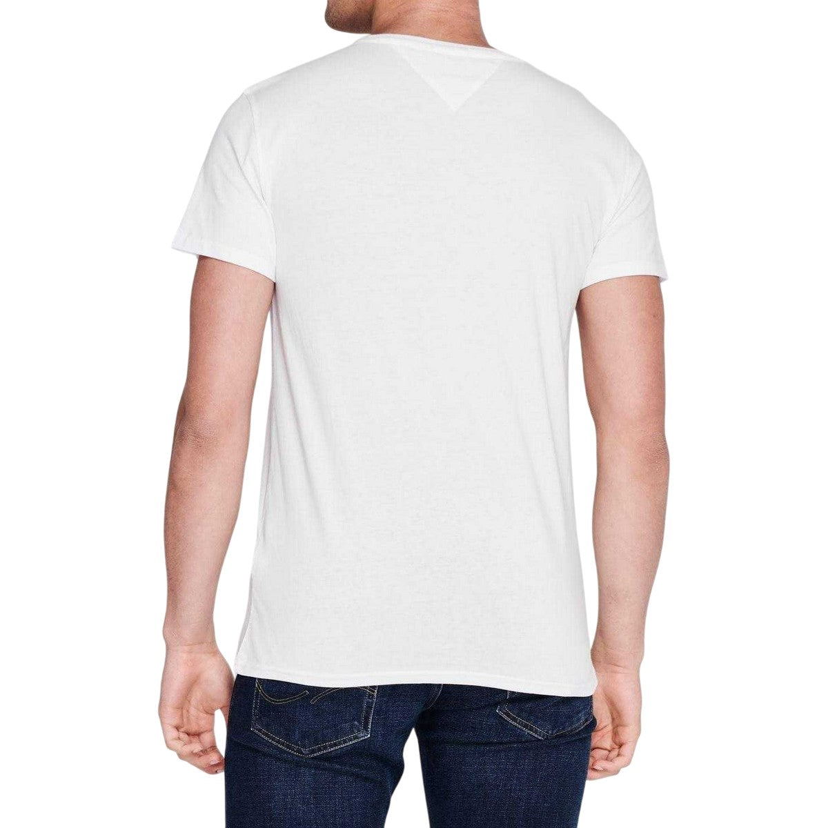 White - Back - Tommy Jeans Mens Embroidered Logo Loose T-Shirt