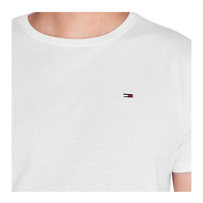 White - Lifestyle - Tommy Jeans Mens Embroidered Logo Loose T-Shirt