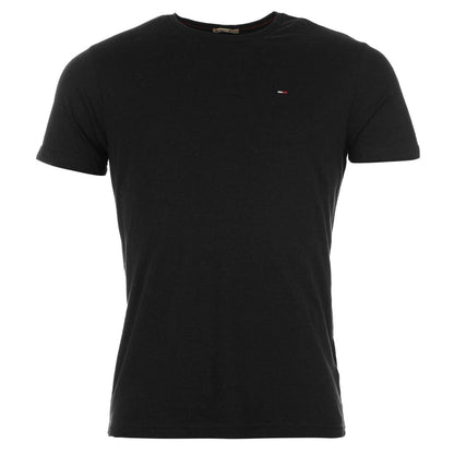 Black - Front - Tommy Jeans Mens Embroidered Logo Loose T-Shirt
