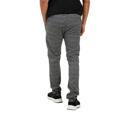 Grey - Back - Brave Soul Mens Checked Trousers