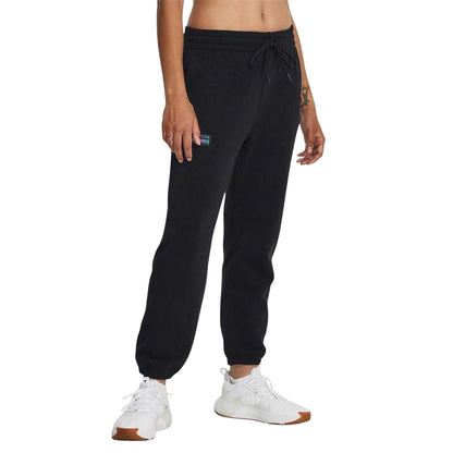 Black - Lifestyle - Under Armour Womens-Ladies Terrycloth Jogging Bottoms