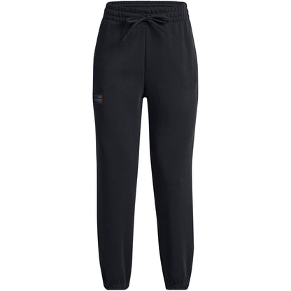 Black - Front - Under Armour Womens-Ladies Terrycloth Jogging Bottoms