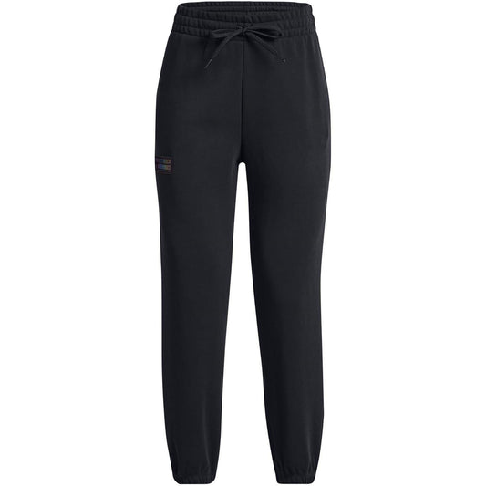 Black - Front - Under Armour Womens-Ladies Terrycloth Jogging Bottoms