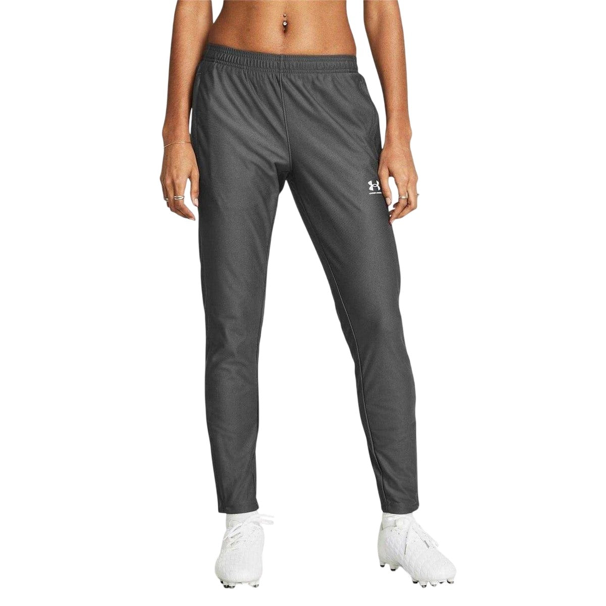 Grey - Side - Under Armour Womens-Ladies Challenger Trousers