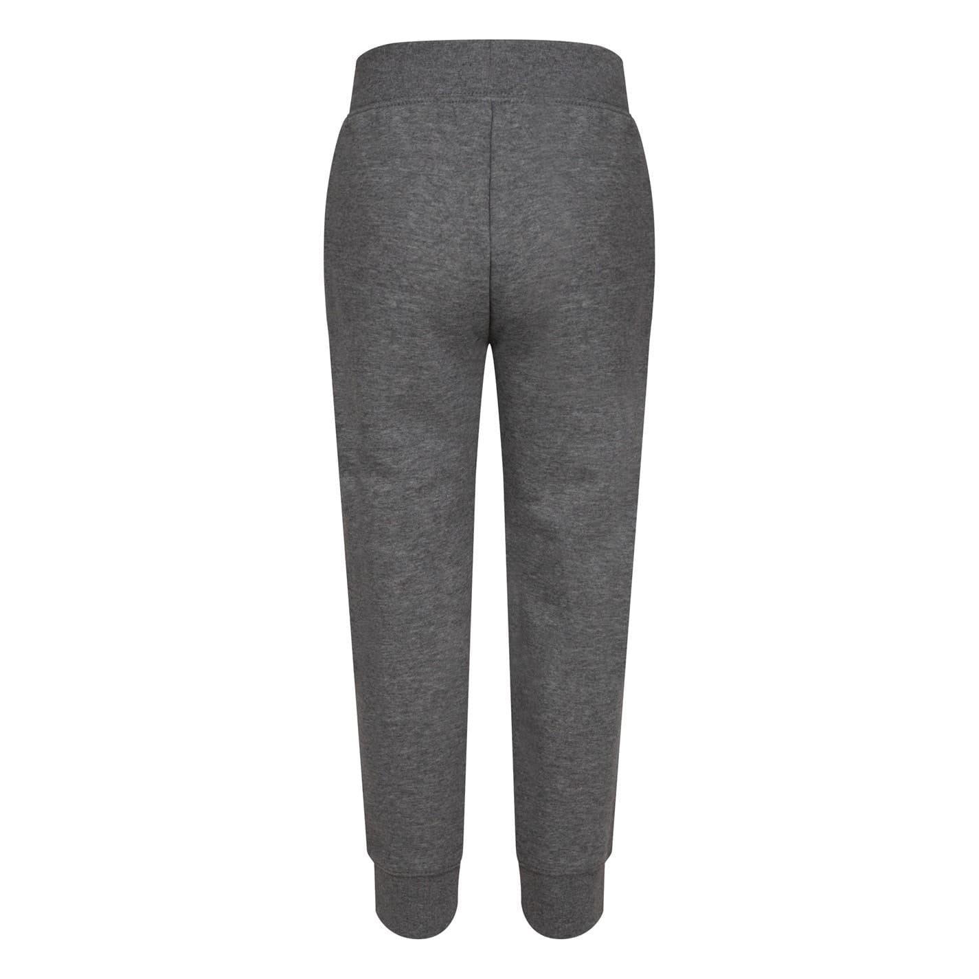 Carbon Heather - Back - Nike Girls Fleece Logo Jogging Bottoms