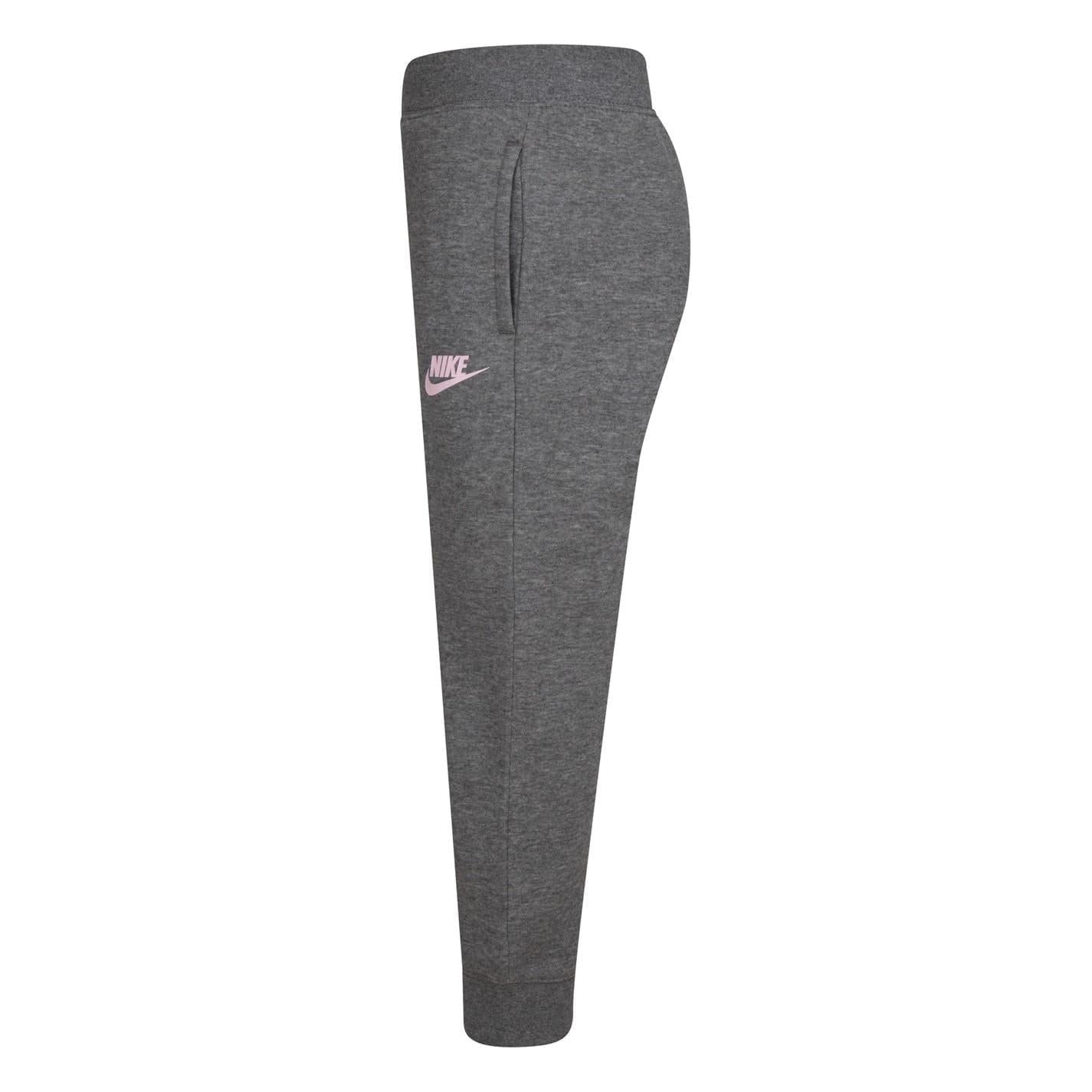 Carbon Heather - Lifestyle - Nike Girls Fleece Logo Jogging Bottoms