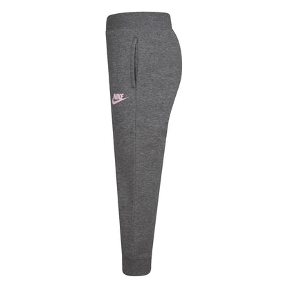 Carbon Heather - Lifestyle - Nike Girls Fleece Logo Jogging Bottoms