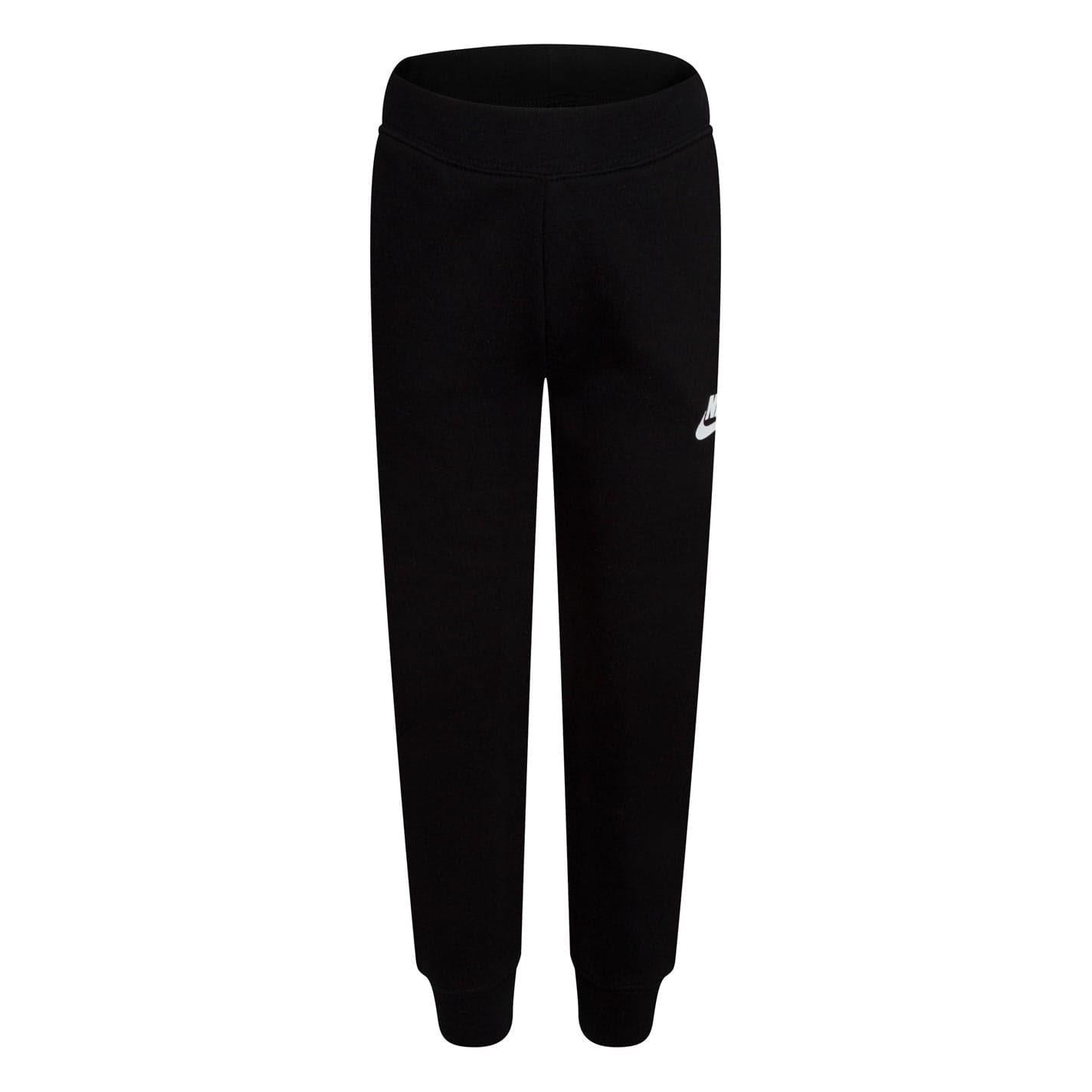 Black - Front - Nike Girls Fleece Logo Jogging Bottoms