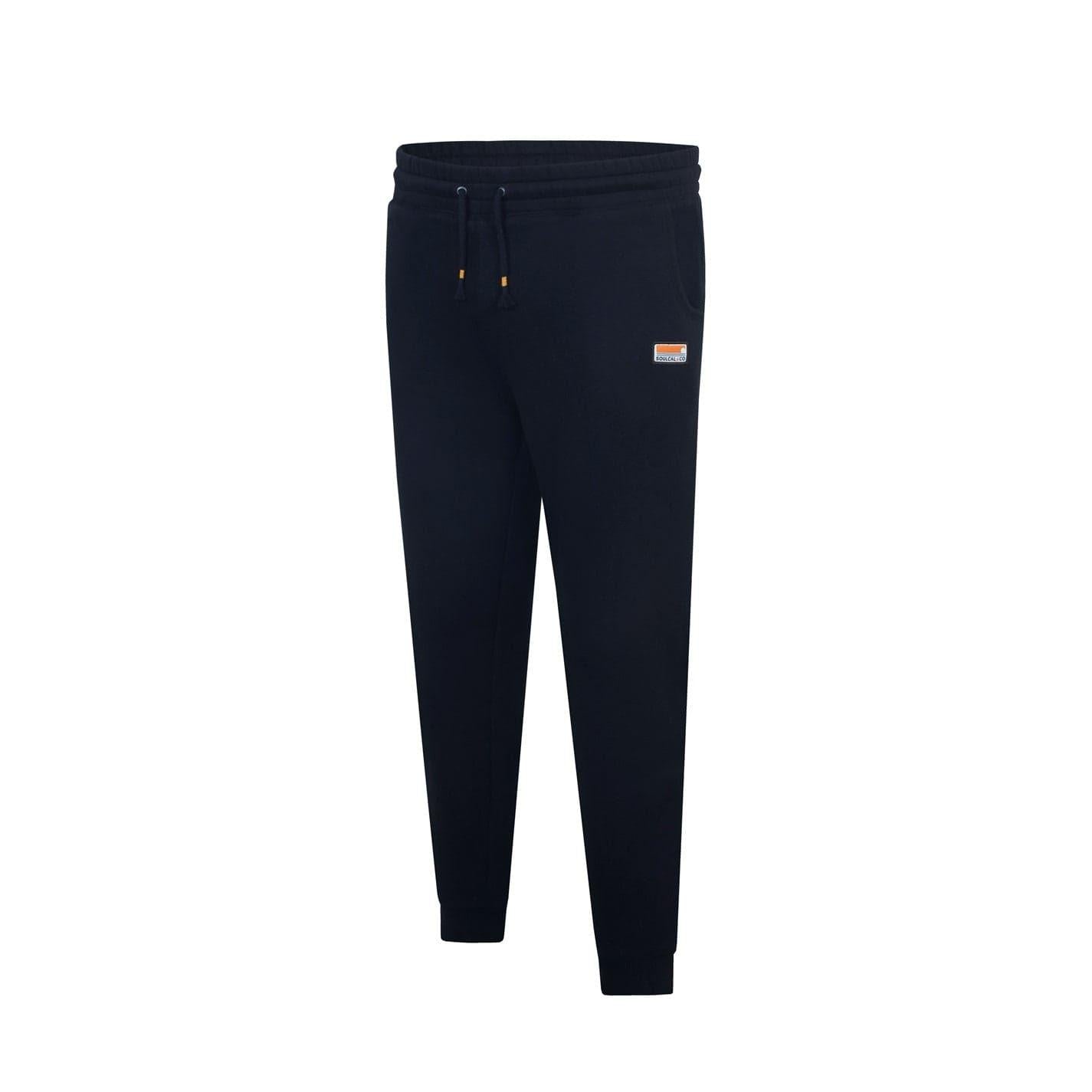 Black - Side - SoulCal Mens Signature Fleece Jogging Bottoms