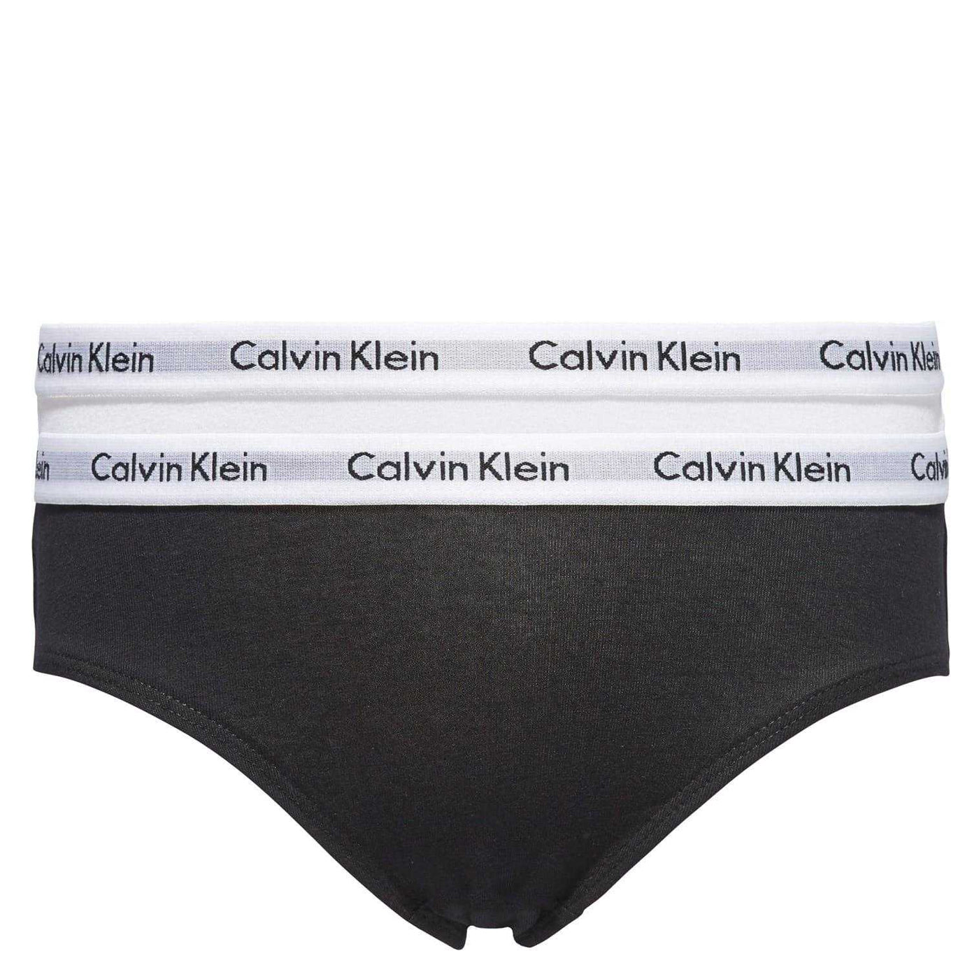 White-Black - Back - Calvin Klein Girls Logo Briefs (Pack of 2)