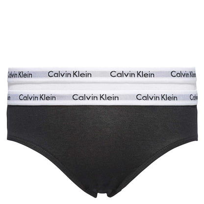 White-Black - Back - Calvin Klein Girls Logo Briefs (Pack of 2)