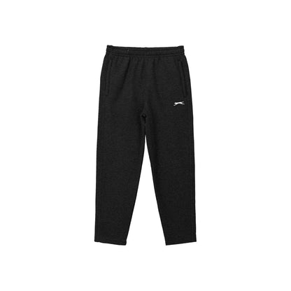 Black - Side - Slazenger Boys Fleece Open Hem Jogging Bottoms