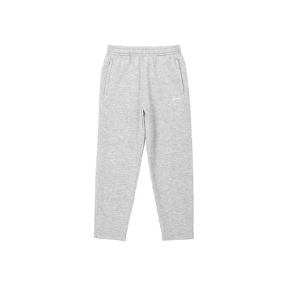 Grey Marl - Front - Slazenger Boys Fleece Open Hem Jogging Bottoms