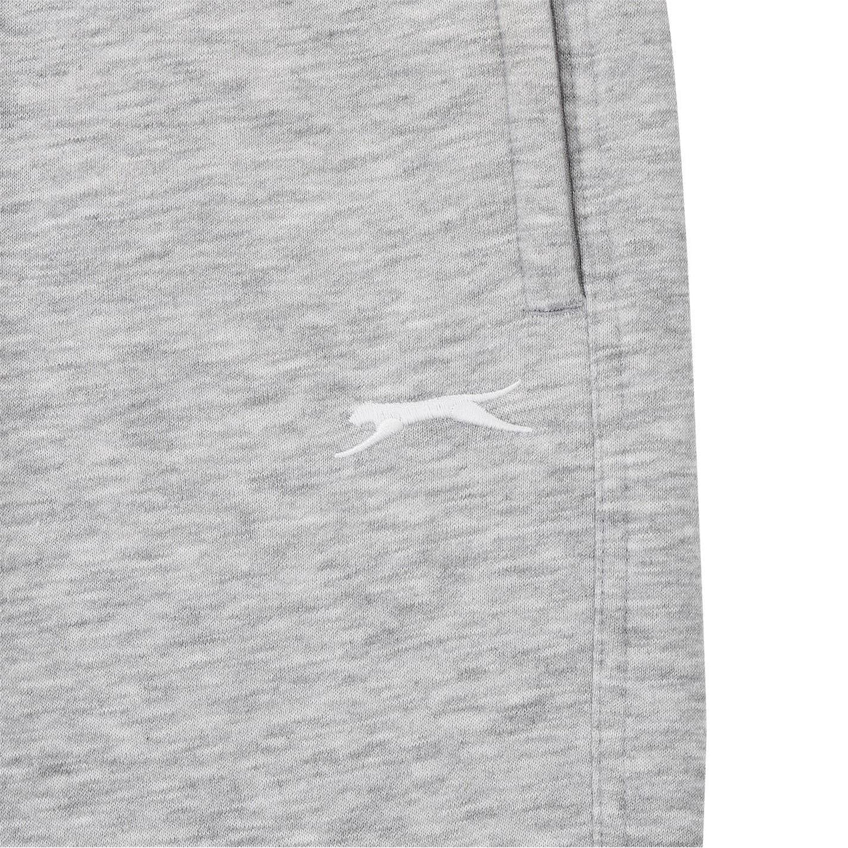 Grey Marl - Side - Slazenger Boys Fleece Open Hem Jogging Bottoms
