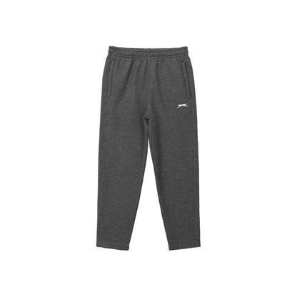 Charcoal Marl - Front - Slazenger Boys Fleece Open Hem Jogging Bottoms