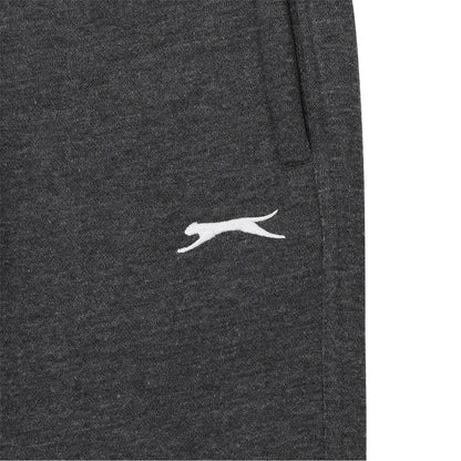 Charcoal Marl - Side - Slazenger Boys Fleece Open Hem Jogging Bottoms