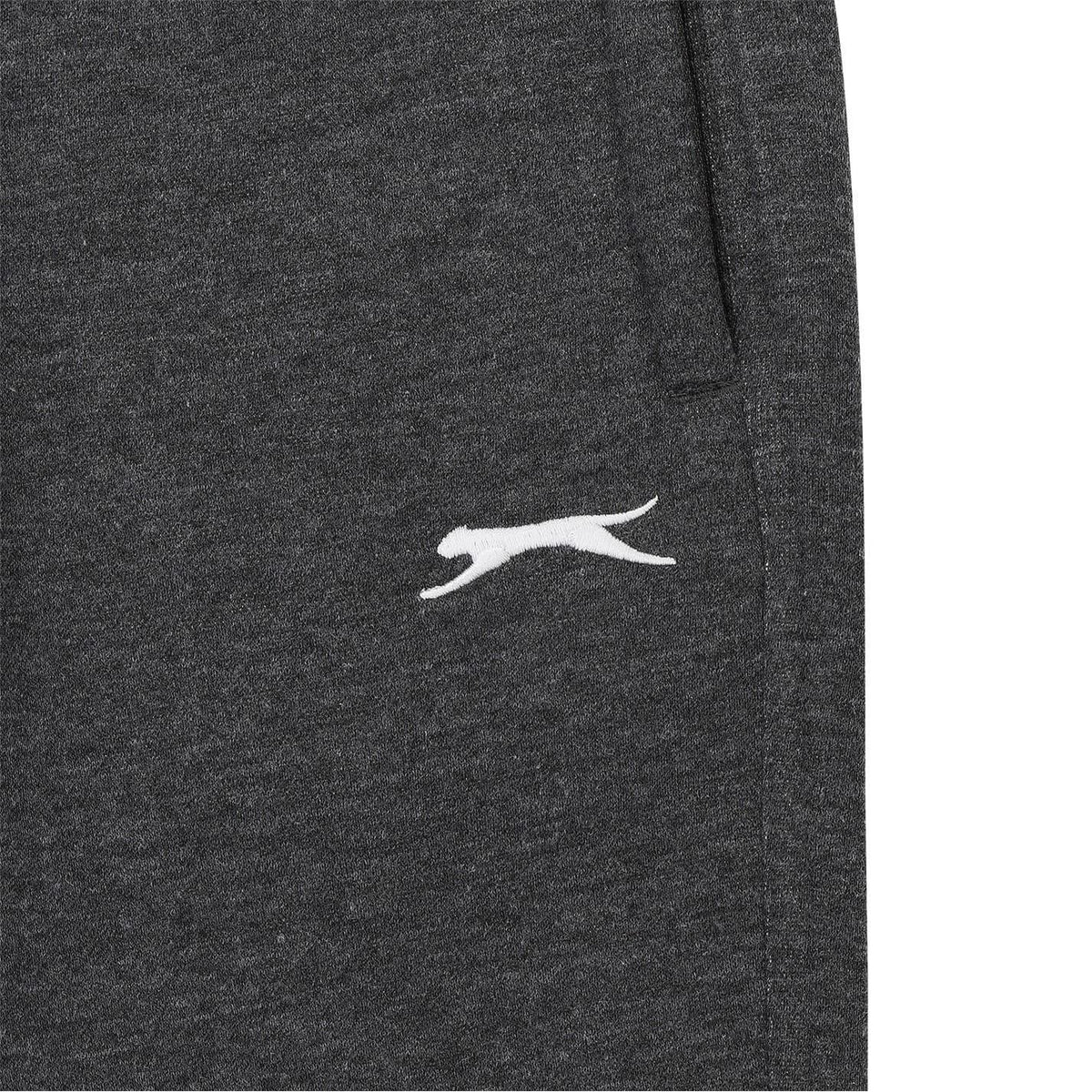Charcoal Marl - Side - Slazenger Boys Fleece Open Hem Jogging Bottoms