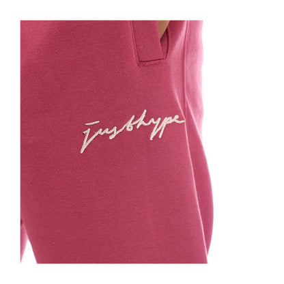 Pink - Side - Hype Mens Solid Cargo Jogging Bottoms