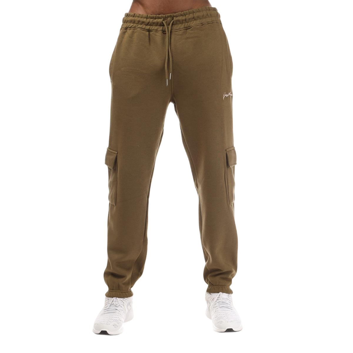 Olive - Front - Hype Mens Solid Cargo Jogging Bottoms