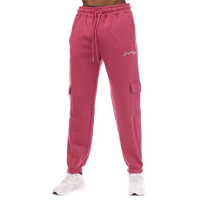 Pink - Front - Hype Mens Solid Cargo Jogging Bottoms