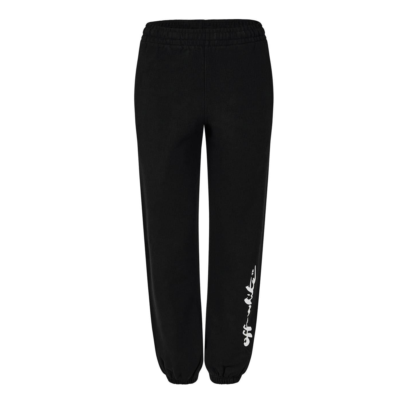 Black-White - Front - Off White Womens-Ladies Painter Logo Jogging Bottoms