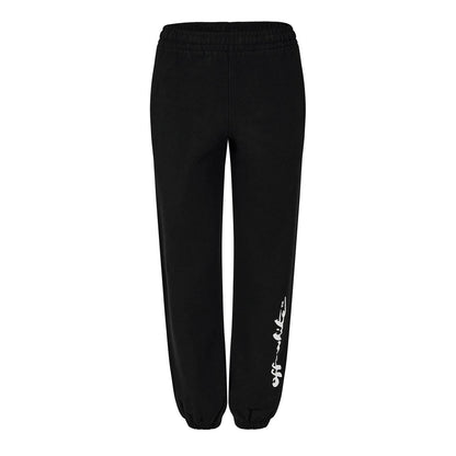 Black-White - Front - Off White Womens-Ladies Painter Logo Jogging Bottoms