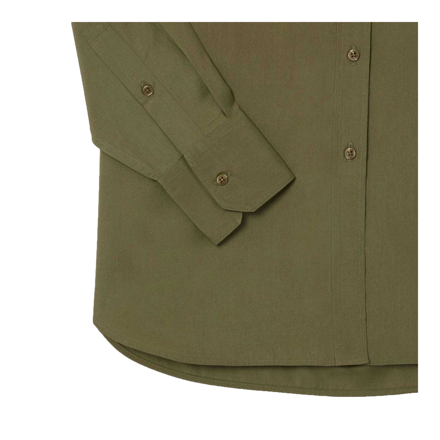 Khaki Green - Side - Lacoste Womens-Ladies Cotton Poplin Oversized Shirt