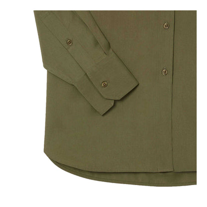 Khaki Green - Side - Lacoste Womens-Ladies Cotton Poplin Oversized Shirt