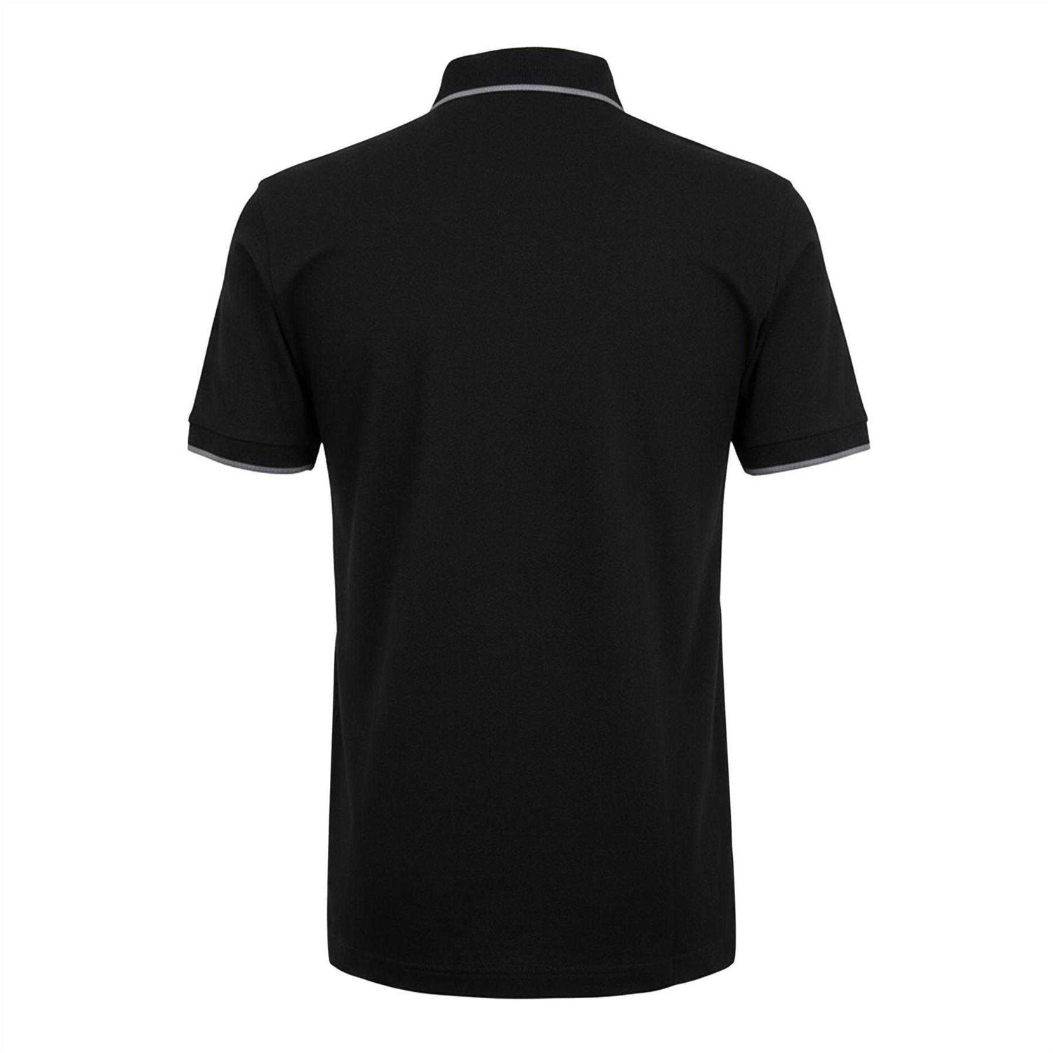 Black - Back - Boss Mens Passertip Pique Short-Sleeved Polo Shirt