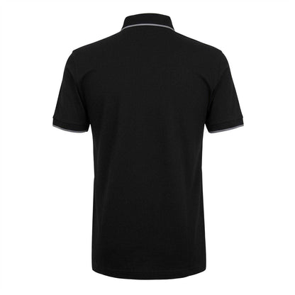 Black - Back - Boss Mens Passertip Pique Short-Sleeved Polo Shirt