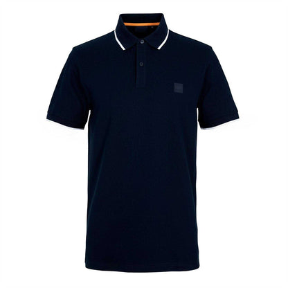 Dark Blue - Front - Boss Mens Passertip Pique Short-Sleeved Polo Shirt