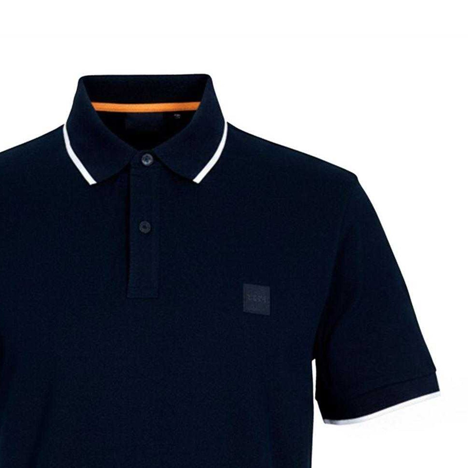 Dark Blue - Back - Boss Mens Passertip Pique Short-Sleeved Polo Shirt
