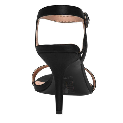 Black - Back - Linea Womens-Ladies Mid Stiletto Sandals
