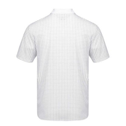 White - Back - Slazenger Mens Chequered Golf Polo Shirt