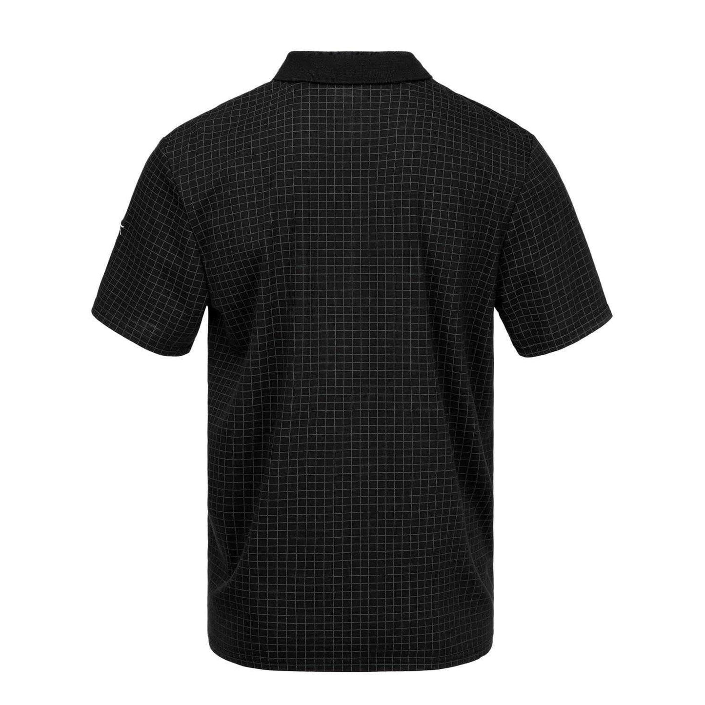 Black - Back - Slazenger Mens Chequered Golf Polo Shirt