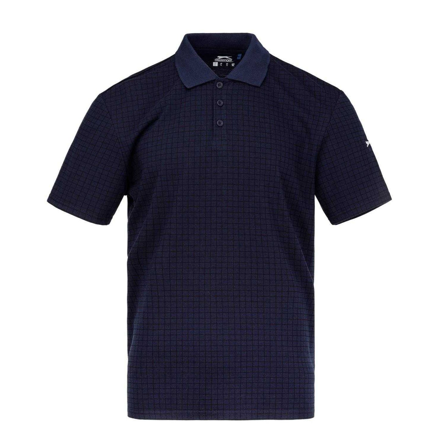 Navy - Front - Slazenger Mens Chequered Golf Polo Shirt