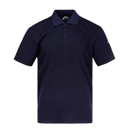 Navy - Front - Slazenger Mens Chequered Golf Polo Shirt