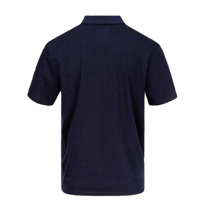 Navy - Back - Slazenger Mens Chequered Golf Polo Shirt