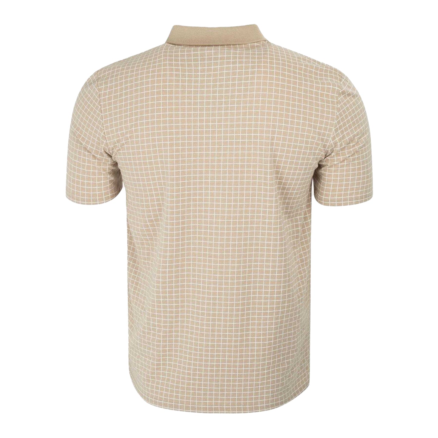 Taupe - Back - Slazenger Mens Chequered Golf Polo Shirt