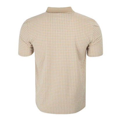 Taupe - Back - Slazenger Mens Chequered Golf Polo Shirt