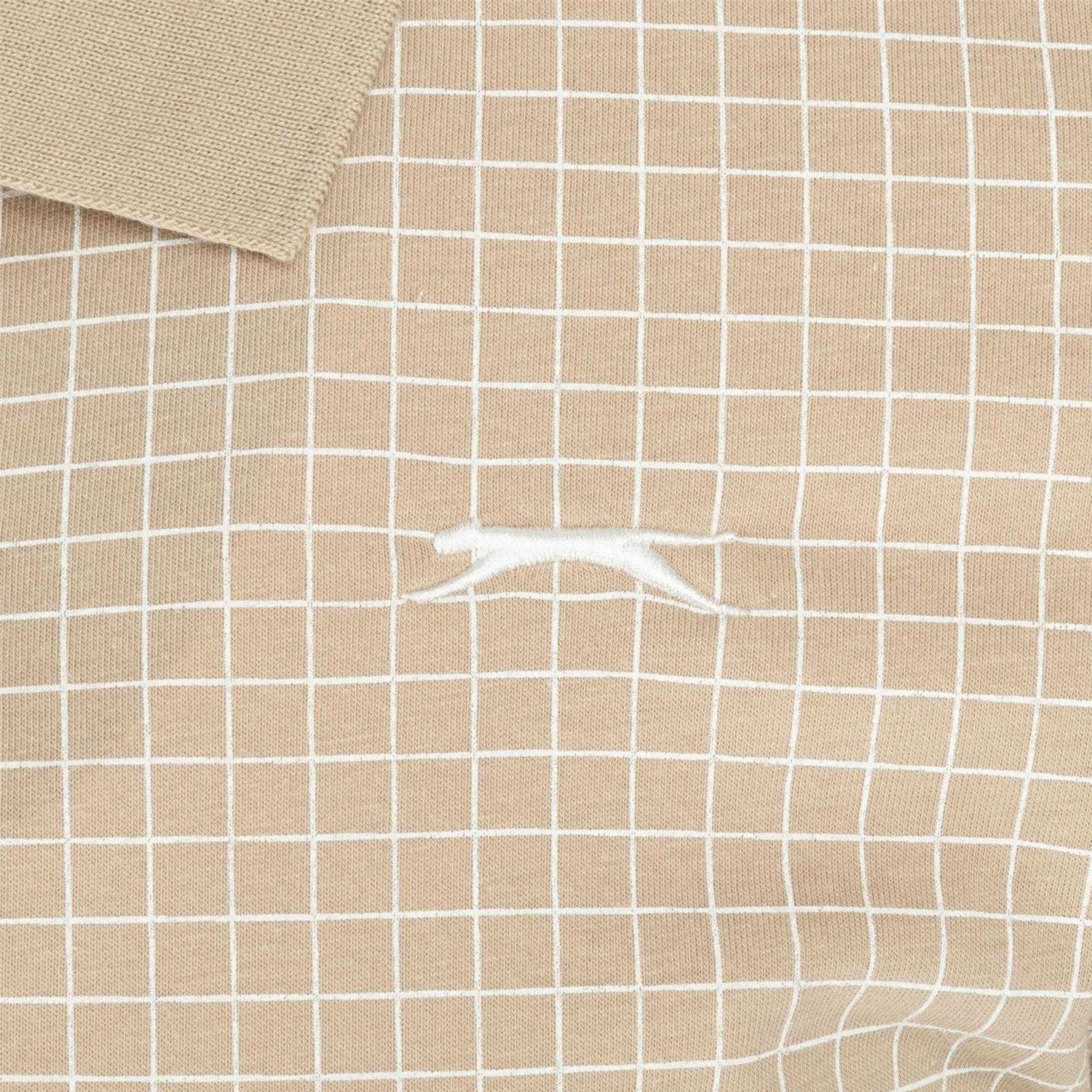 Taupe - Side - Slazenger Mens Chequered Golf Polo Shirt