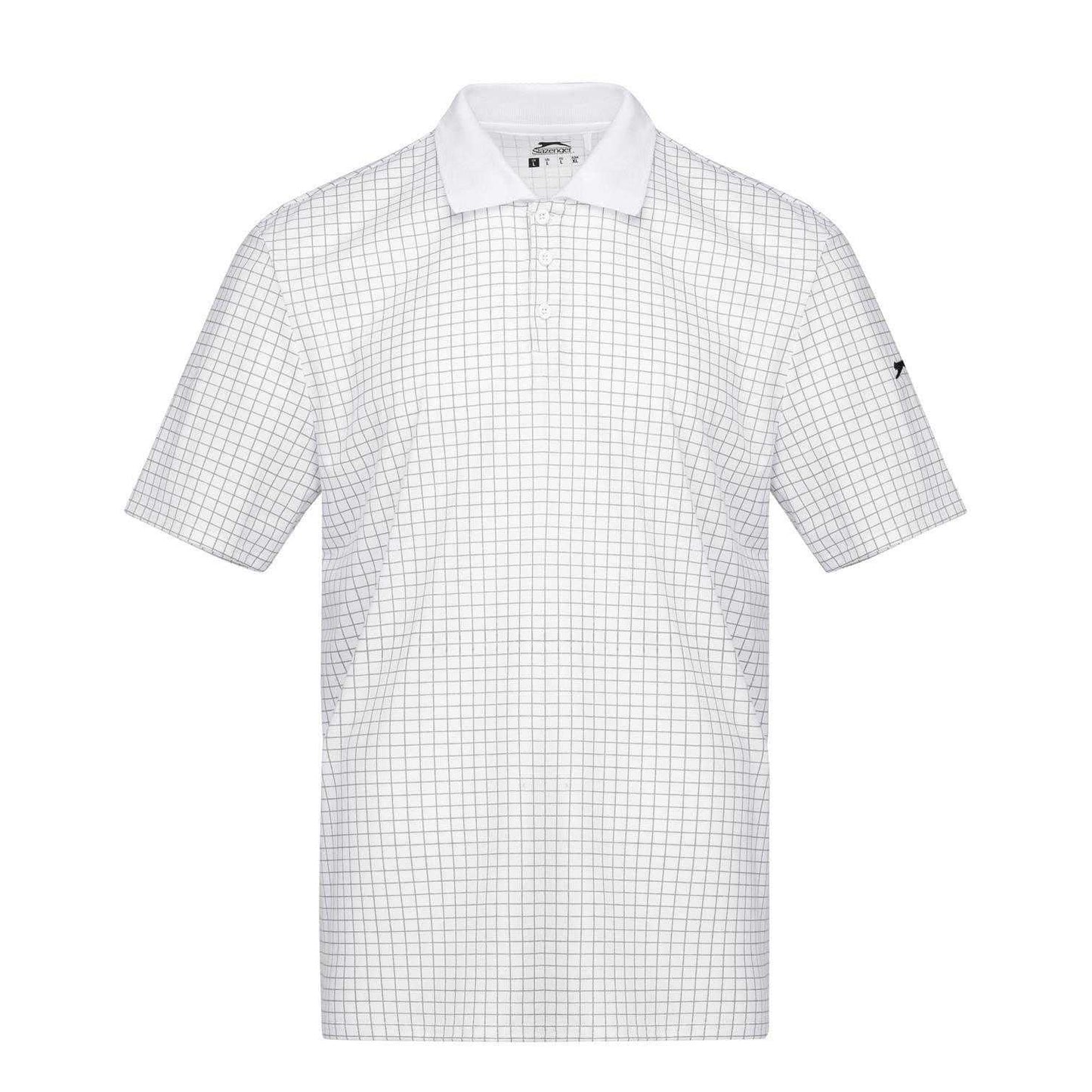 White - Front - Slazenger Mens Chequered Golf Polo Shirt