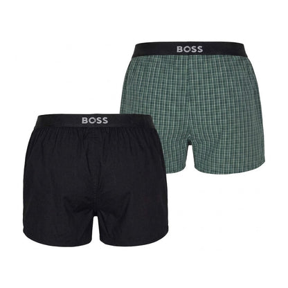 Green-Black - Back - Boss Mens Boxer Shorts (Pack of 2)